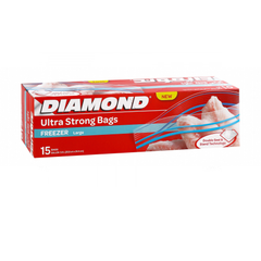 DIAMOND ZIPPER BAGS FREEZER LARGE 15CT PC Default Title - MamasJan Grocery Nonfood
