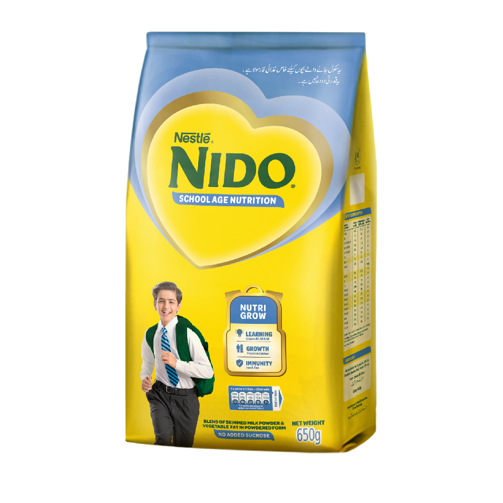 NESTLE NIDO MILK POWDER SCHOOL AGE GROWTH POUCH 650 GM Default Title - MamasJan Grocery