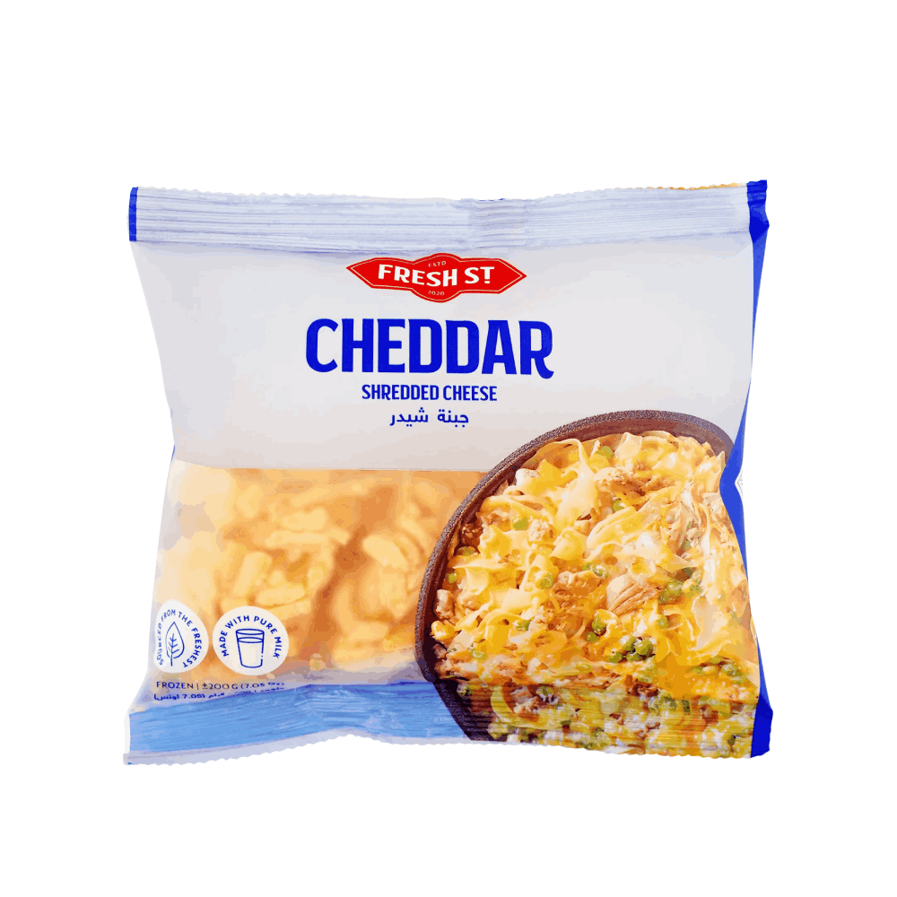 FRESH ST SHREDDED CHEDDAR CHEESE 200 GM Default Title - MamasJan Grocery