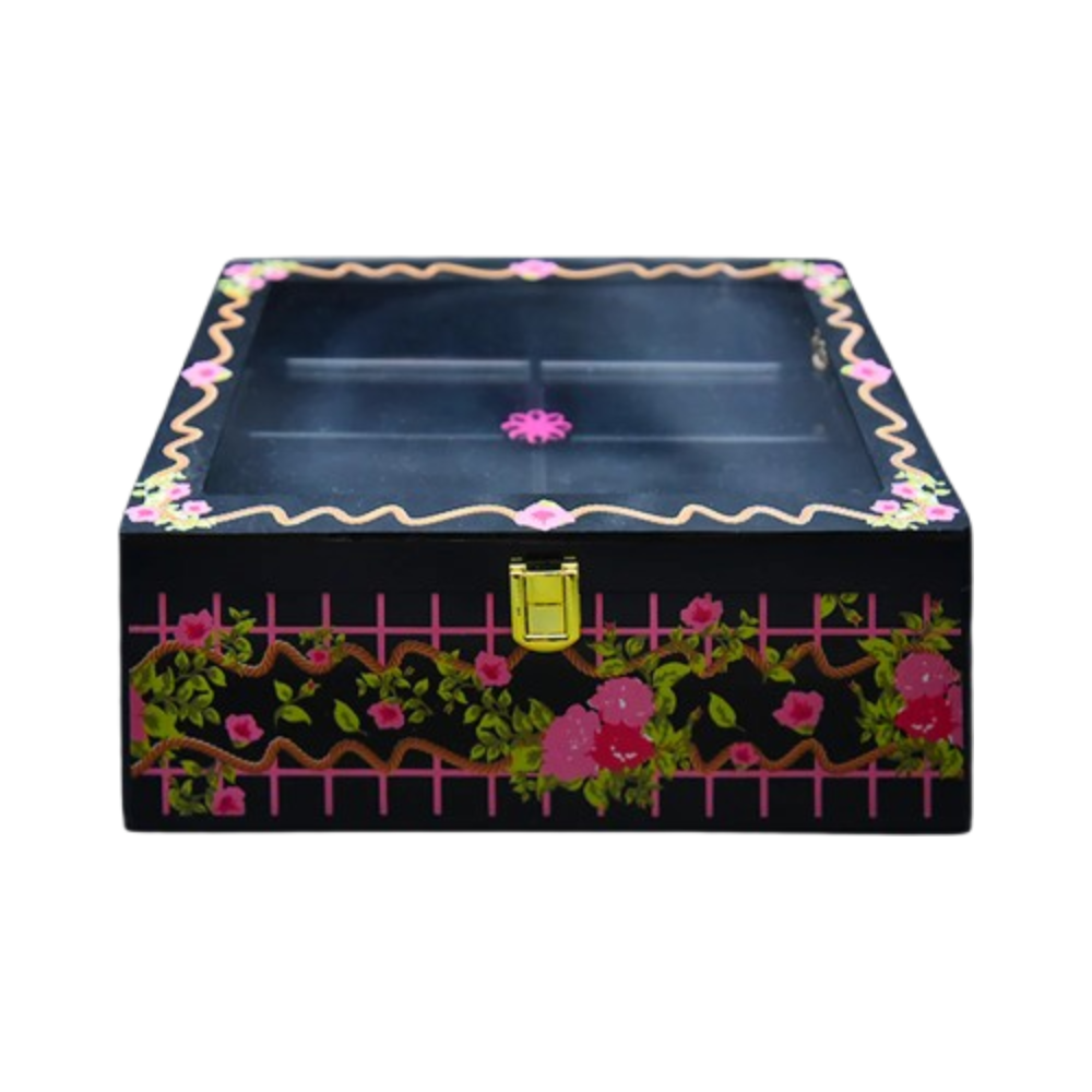 JEWELLERY BOX 8008 BLACK LARGE Default Title - MamasJan Décor