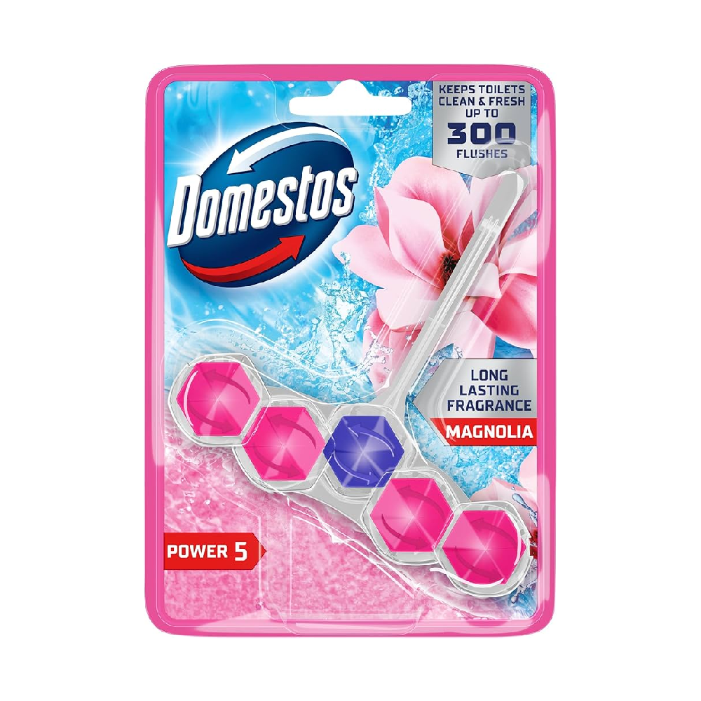 DOMESTOS TOILET FRESHNER PINK MAGNOLIA 5 POWER 55 GM Default Title - MamasJan Grocery Nonfood