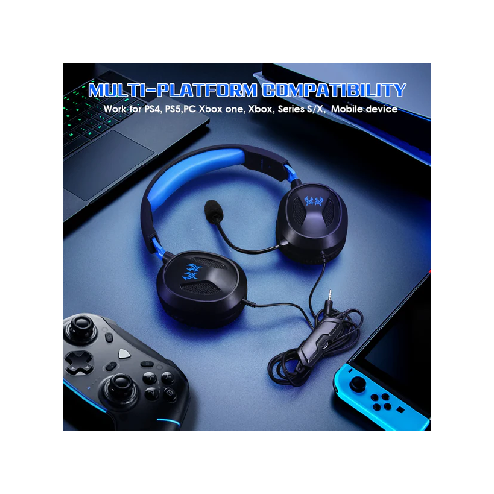 Kotion Each Pro Gaming Headset (G3100) Black and Blue - MamasJan Mobile Accessories