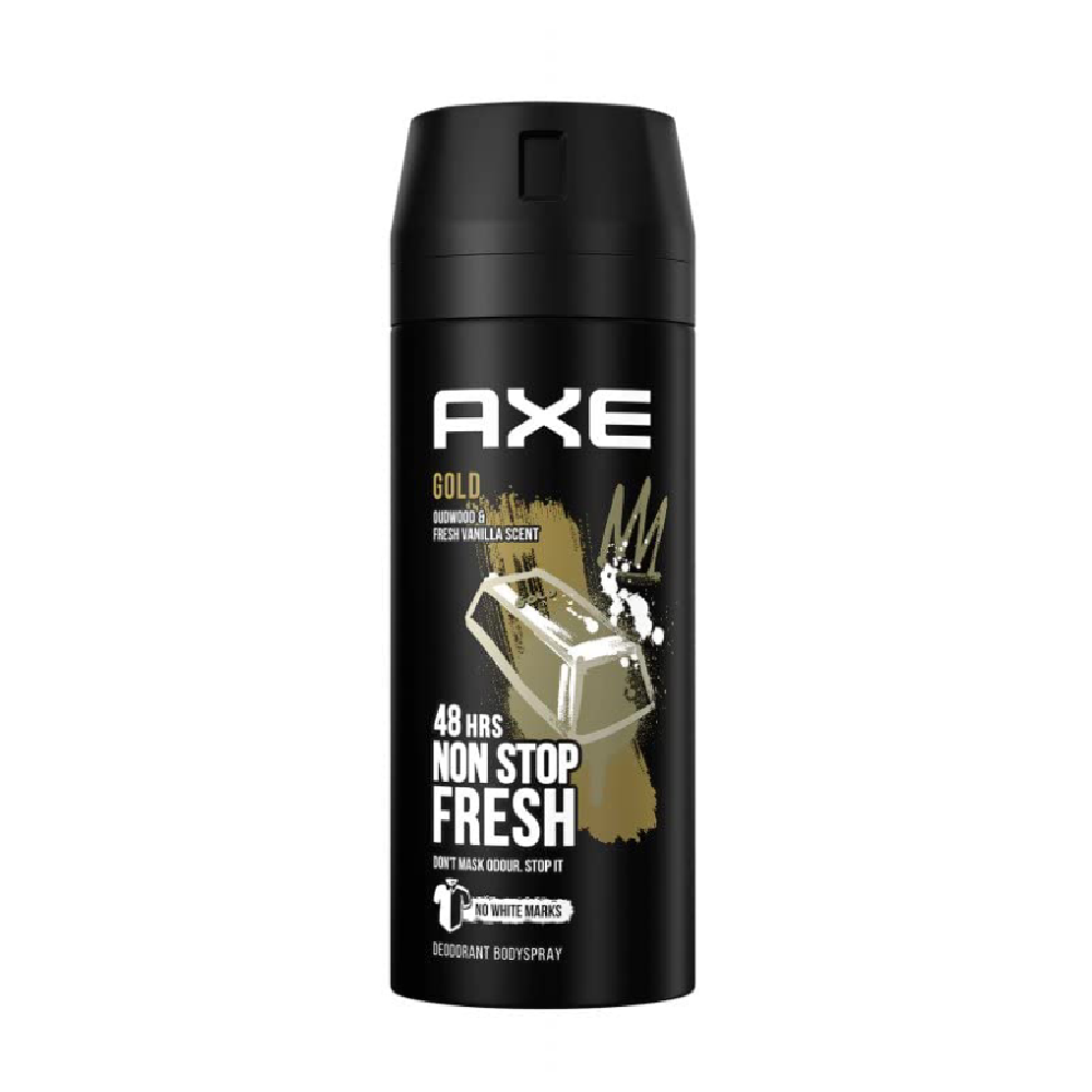 AXE DEODORANT GOLD OUD WOOD FRESH VANILLA SCENT 150 ML Default Title - MamasJan Grocery Nonfood