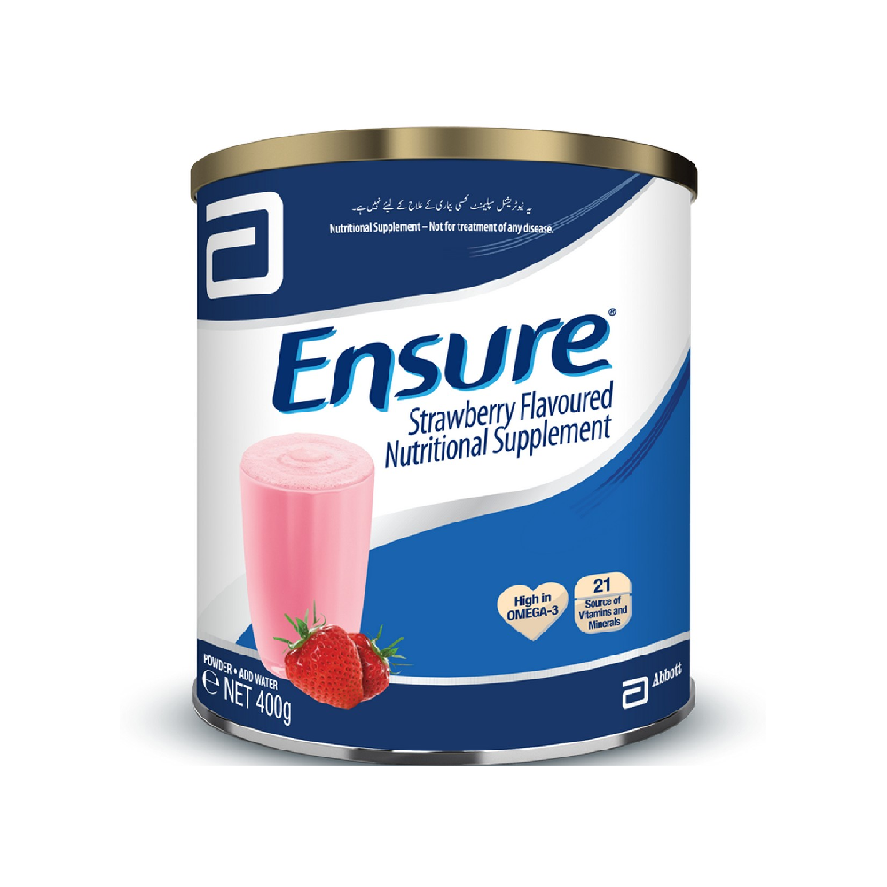 ENSURE NUTRITIONAL SUPPLEMENT POWDER STRAWBERRY TIN 400 GM Default Title - MamasJan Grocery