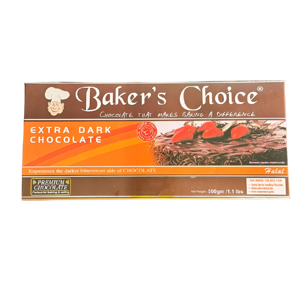 BAKERS CHOICE EXTRA DARK CHOCOLATE 500 GM Default Title - MamasJan Grocery
