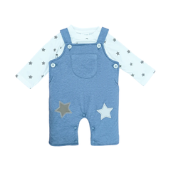 BOYS L/S 2PC QUILTED ROMPER MZW-24 0-3M 241-015 Default Title - MamasJan KidsWear