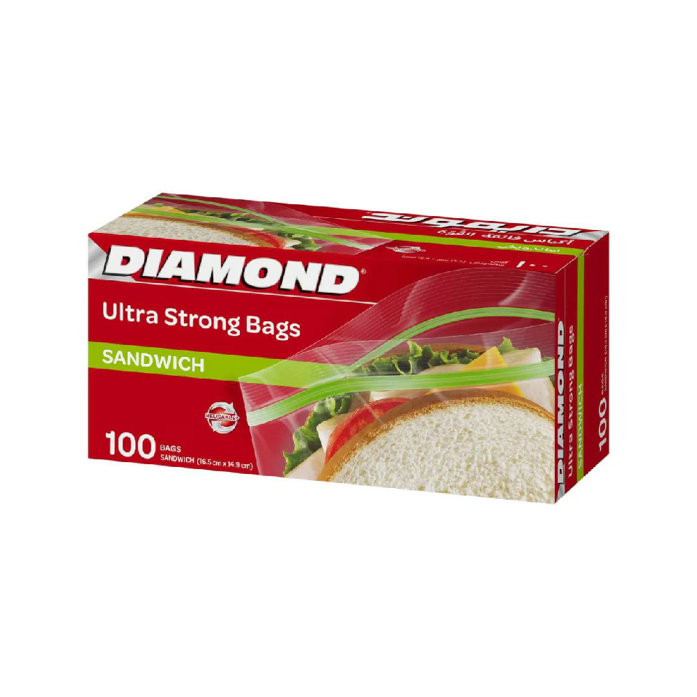 DIAMOND ZIPPER BAGS SANDWICH 100 CT PC Default Title - MamasJan Grocery Nonfood