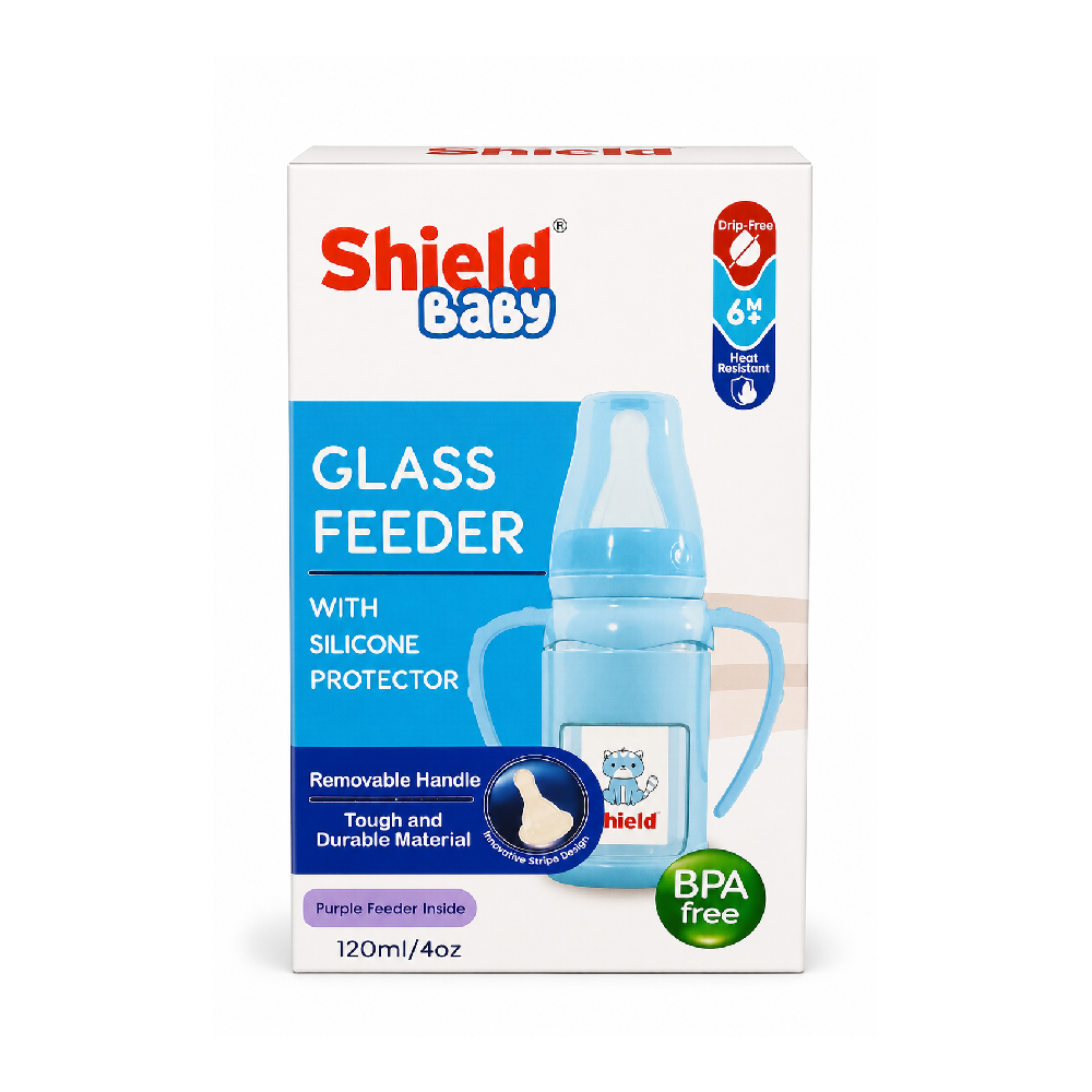 SHIELD BABY GLASS FEEDER 120 ML Default Title - MamasJan Grocery Nonfood