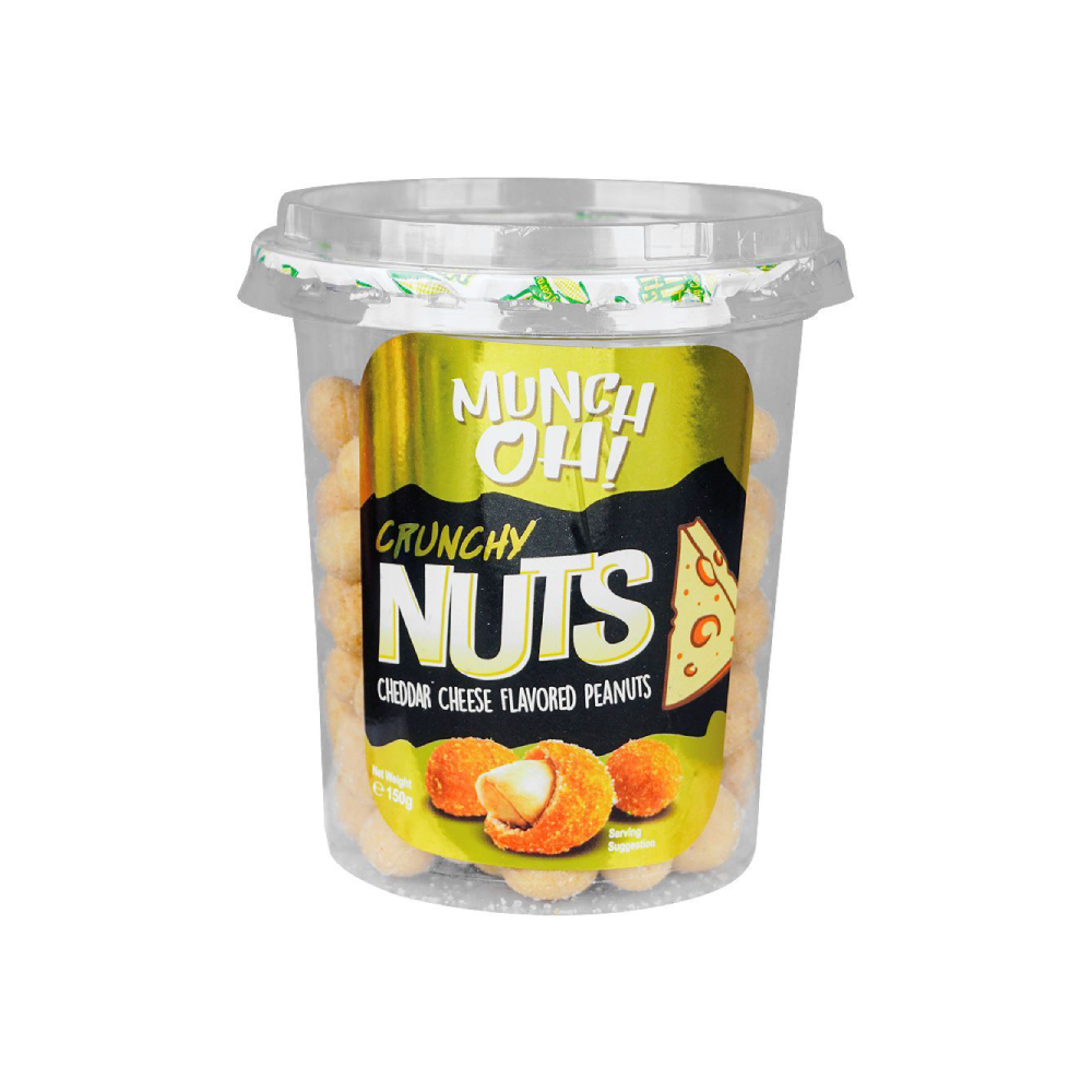 MUNCH OH CRUNCHY NUTS CHEDDAR CHEESE PEANUTS 150GM Default Title - MamasJan Grocery