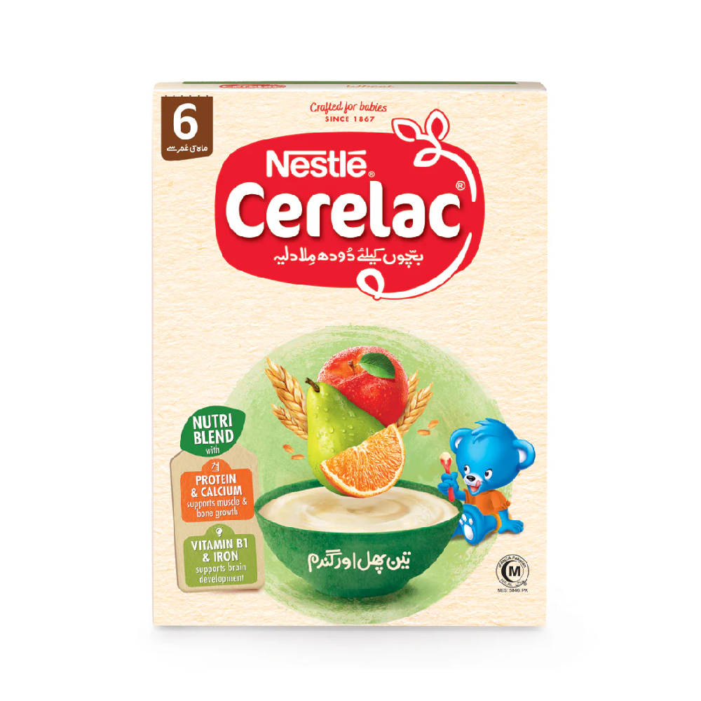 NESTLE CERELAC THREE FRUITS AND WHEAT 350 GM Default Title - MamasJan Grocery