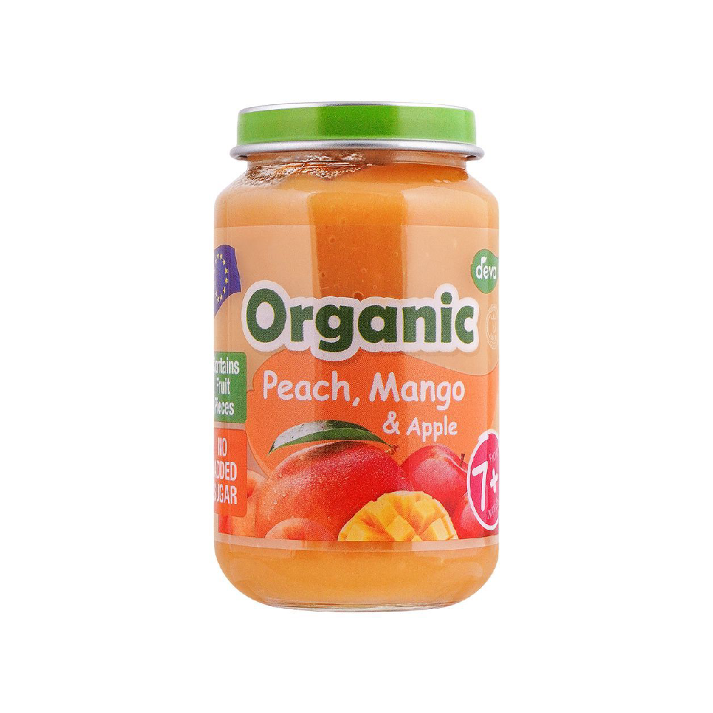 DEVA BABY FOOD PEACH, MANGO & APPLE 7+ ORGANIC 200 GM Default Title - MamasJan Grocery