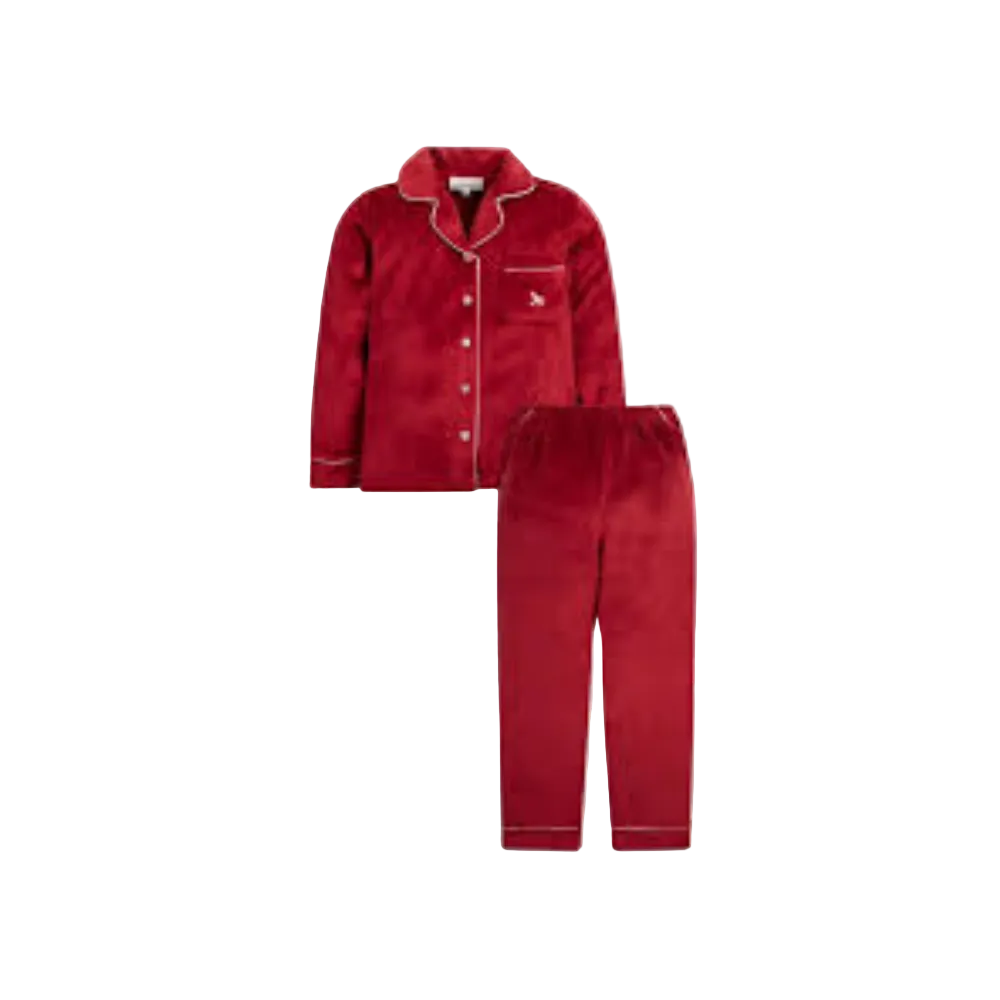 UNISEX L/S 2PC VELOUR PAJAMA SUIT NZW-25 0-3M 93637 Default Title - MamasJan KidsWear