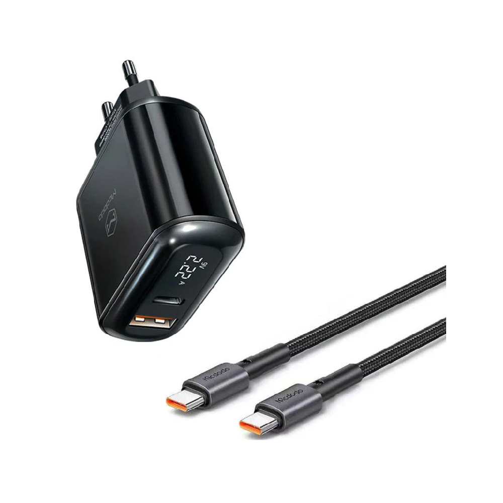 20W 2-Port Digital Display Fast Charger Pro Kit (USB-C To USB-C Cable) Default Title - MamasJan Phone & Accessories