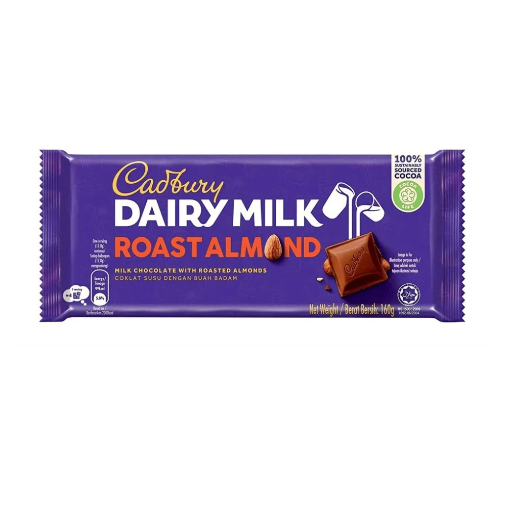 CADBURY DAIRY MILK CHOCOLATE ROAST ALMOND 130 GM Default Title - MamasJan Grocery