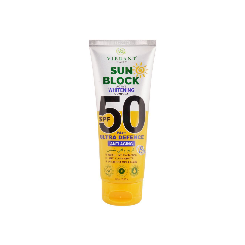 VIBRANT BEAUTY SUN BLOCK ANTI-AGING SPF-50 150ML Default Title - MamasJan skincare