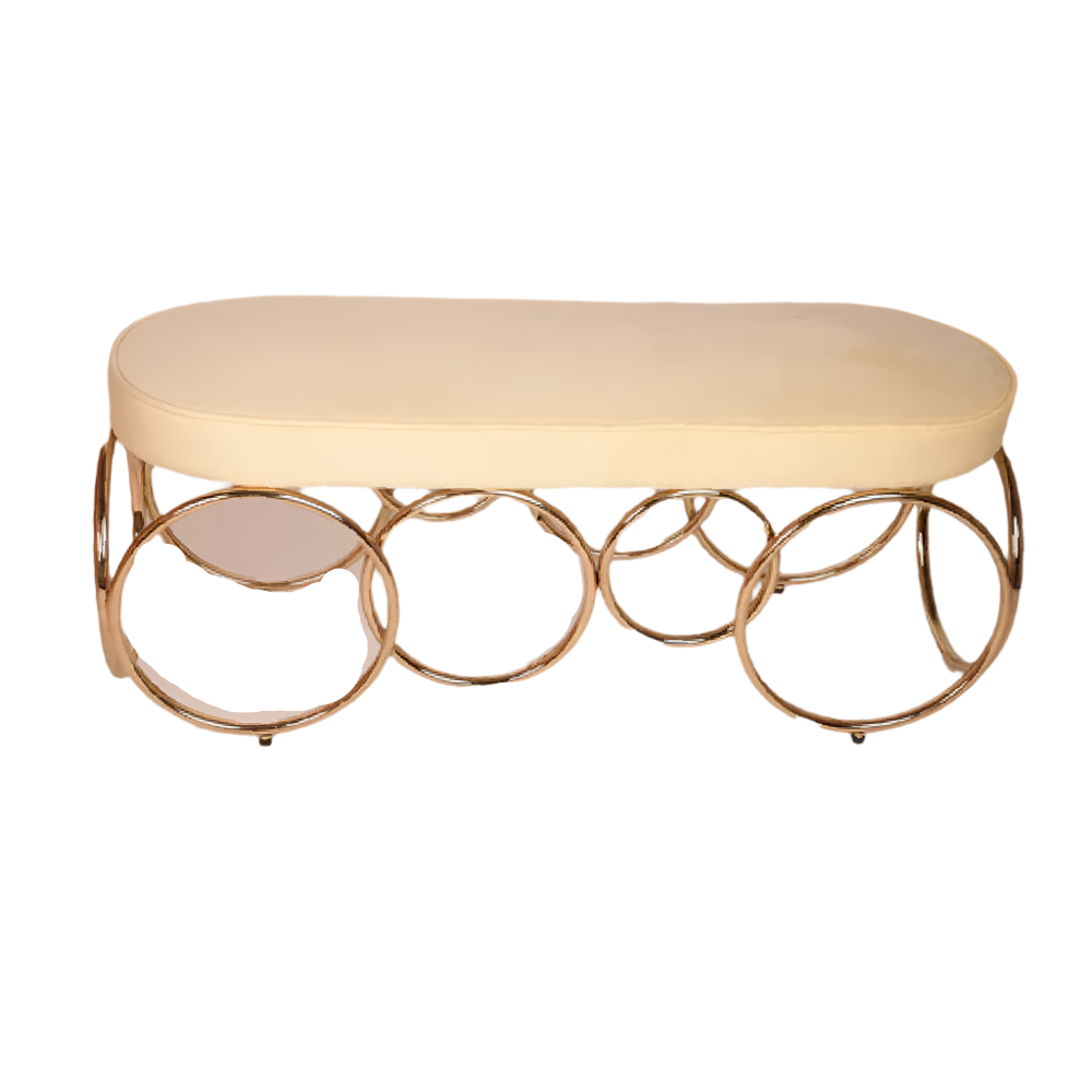 STOOL LARGE TWO SEATER RING GOLDEN Default Title - MamasJan Household