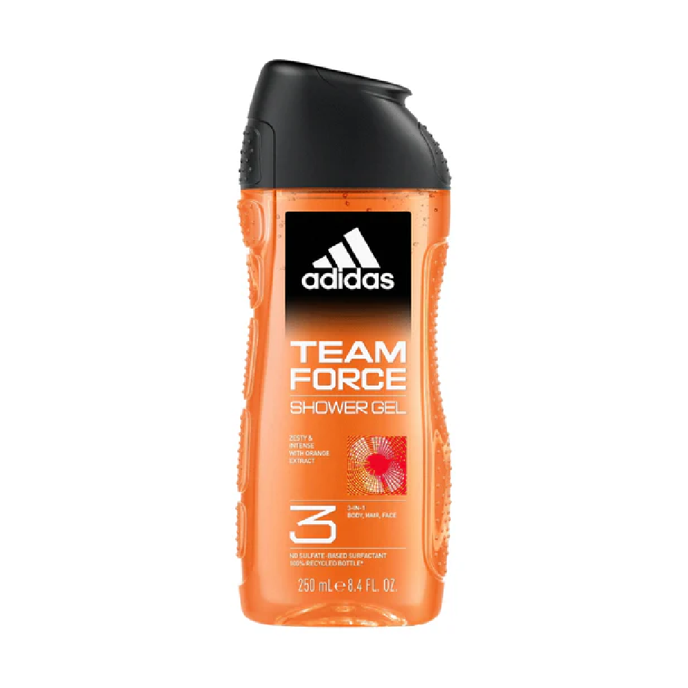 ADIDAS SHOWER GEL TEAM FORCE ORANGE EXTRACT 3IN1 250 ML Default Title - MamasJan Grocery Nonfood