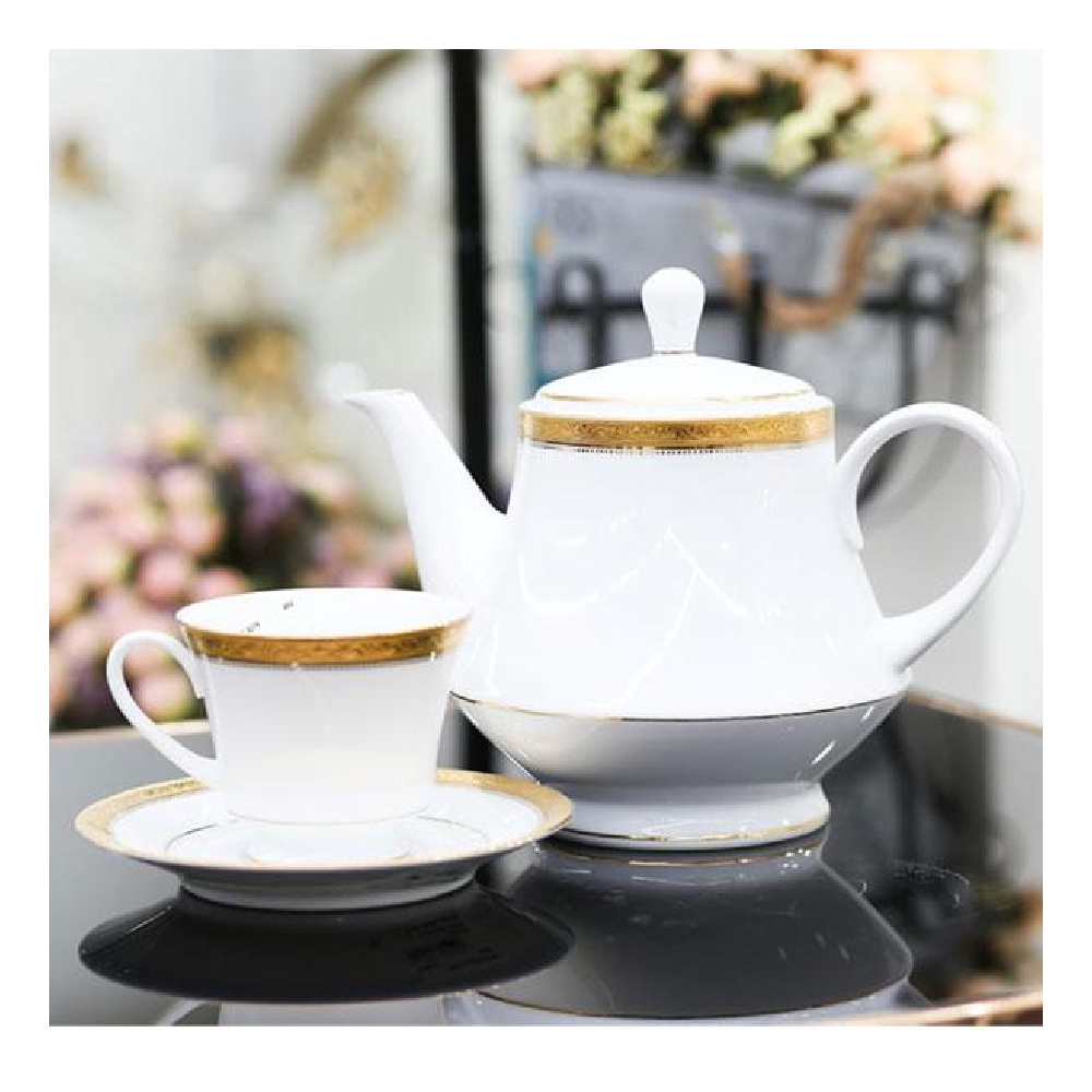 TEA SET 24 PC NORITAKE REGENT GOLD 4332 Default Title - MamasJan Crockery