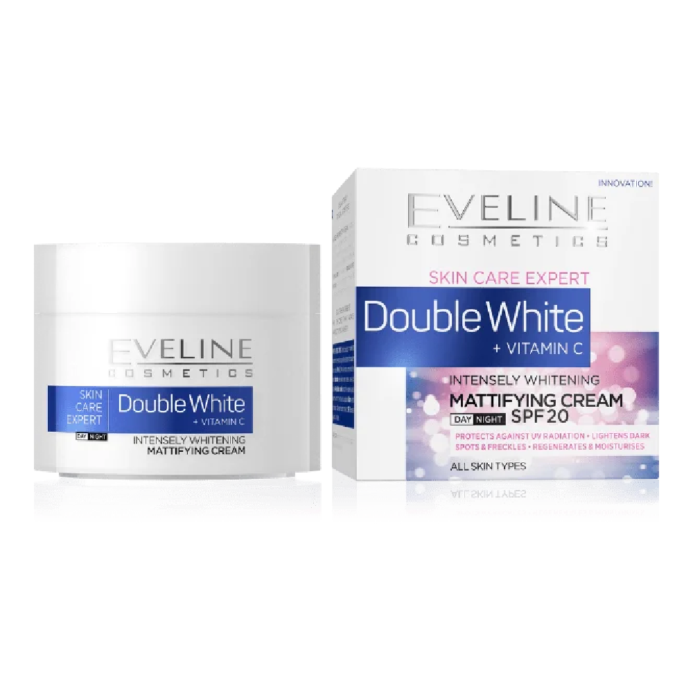 EVELINE DOUBLE WHITE MATTIFYING CREAM DAY & NIGHT 50ML Default Title - MamasJan skincare