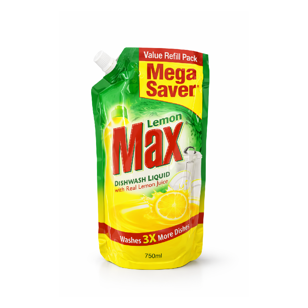 LEMON MAX DISHWASH LIQUID LEMON POUCH 750 ML Default Title - MamasJan Grocery Nonfood
