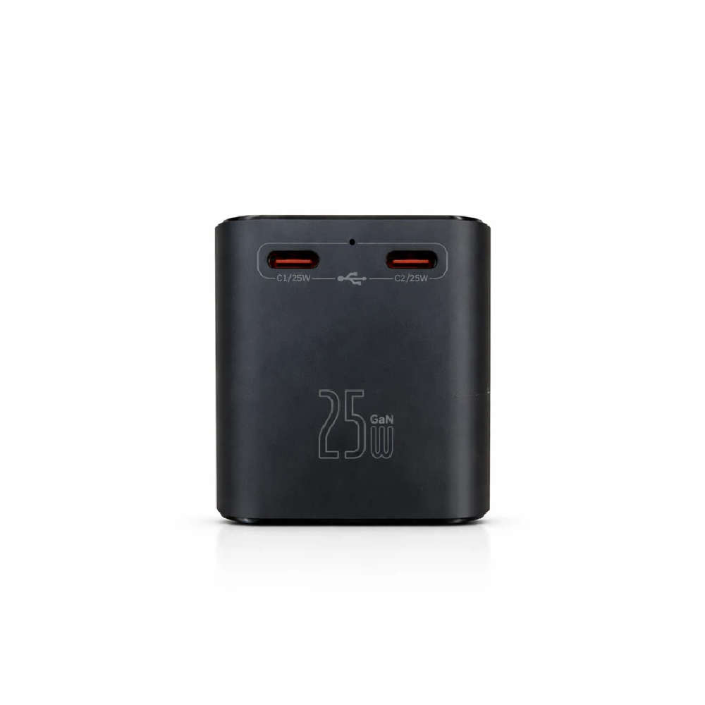 25W GaN Fast Charging Universal Travel Adapter Black - MamasJan Chargers & Adapters