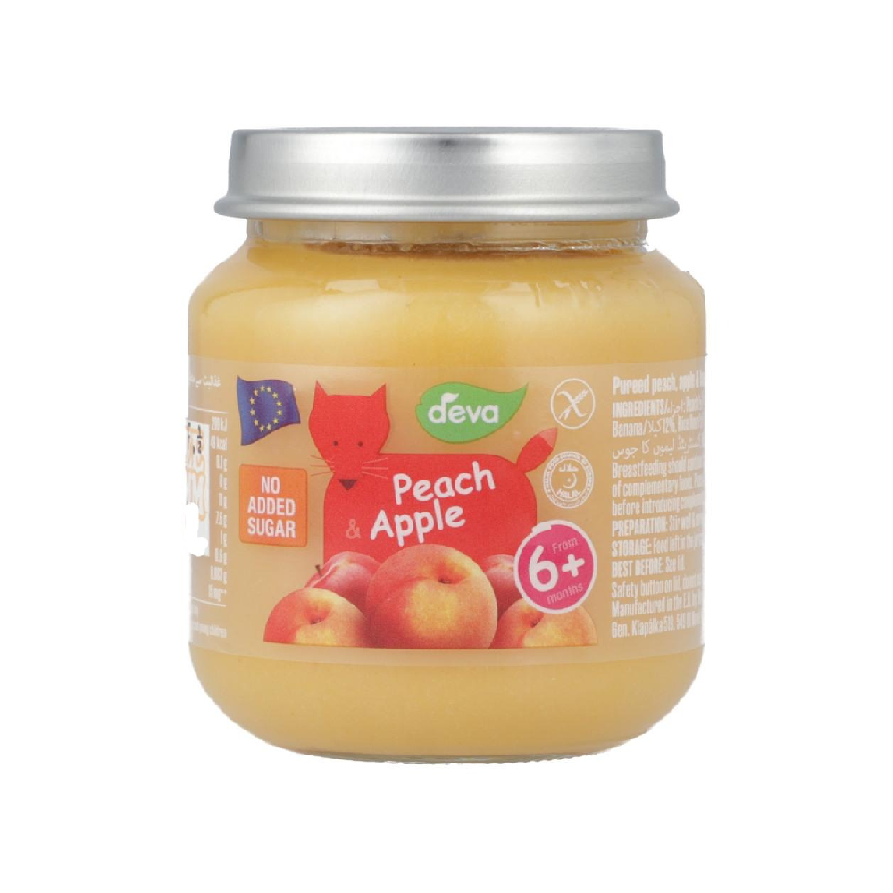 DEVA BABY FOOD PEACH & APPLE 6+MONTHS 125 GM Default Title - MamasJan Grocery