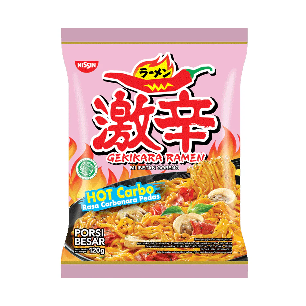 NISSIN GEKIKARA RAMEN NOODLES HOT CARBO 120 GM Default Title - MamasJan Grocery
