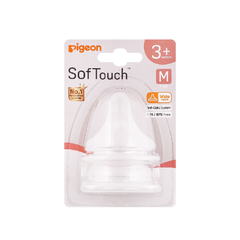 PIGEON NIPPLE SOFT TOUCH 3M+ M Y-CUT 2PC 79463 Default Title - MamasJan Grocery Nonfood