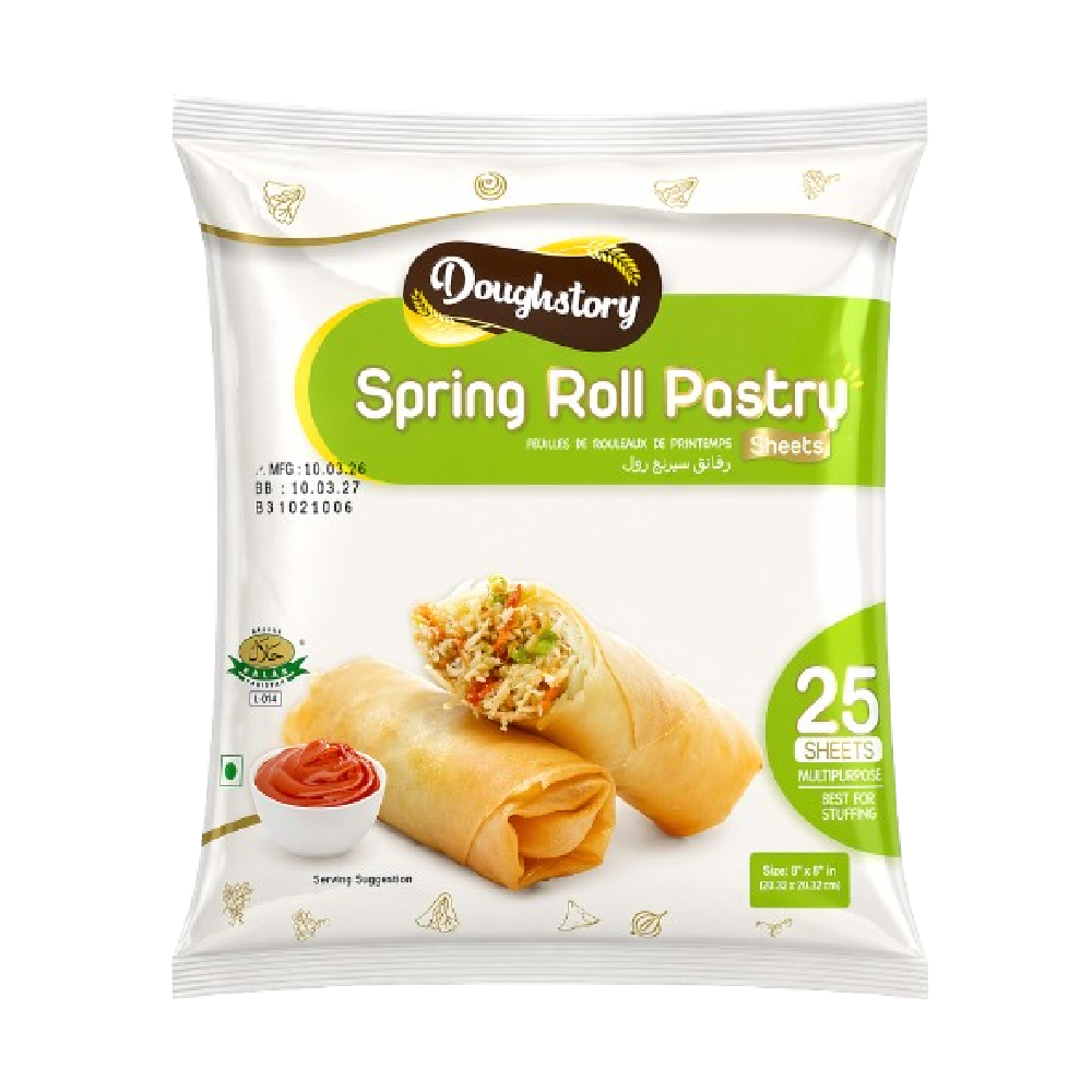 DOUGHSTORY SPRING ROLL PASTRY SHEET (8*8) 375 GMS 25PCS Default Title - MamasJan GroceryFoods