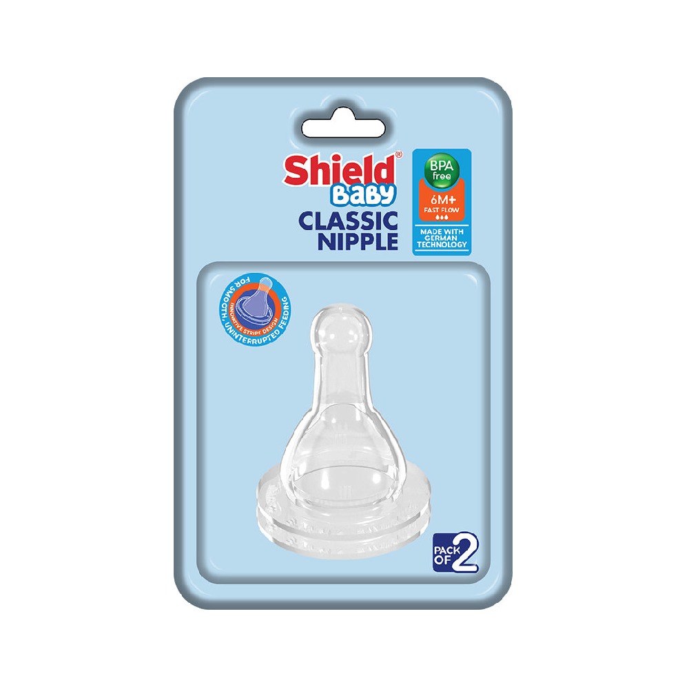 SHIELD CLASSIC NIPPLE 6M+ FAST FLOW 2 PC Default Title - MamasJan Grocery Nonfood