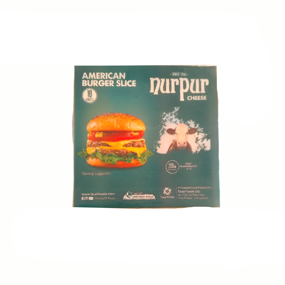 NURPUR CHEESE AMERICAN BURGER SLICE 10 PCS 200 GM Default Title - MamasJan Grocery