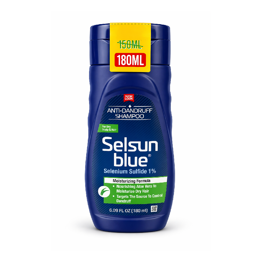 SELSUN BLUE ANTI DANDRUFF SHAMPOO MOISTURIZING ALOE 180ML Default Title - MamasJan Grocery Nonfood