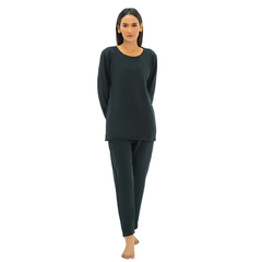 BELLEZA WINTER PAJAMA SUIT PJW004 BLACK TERY / XL - MamasJan Lingerie
