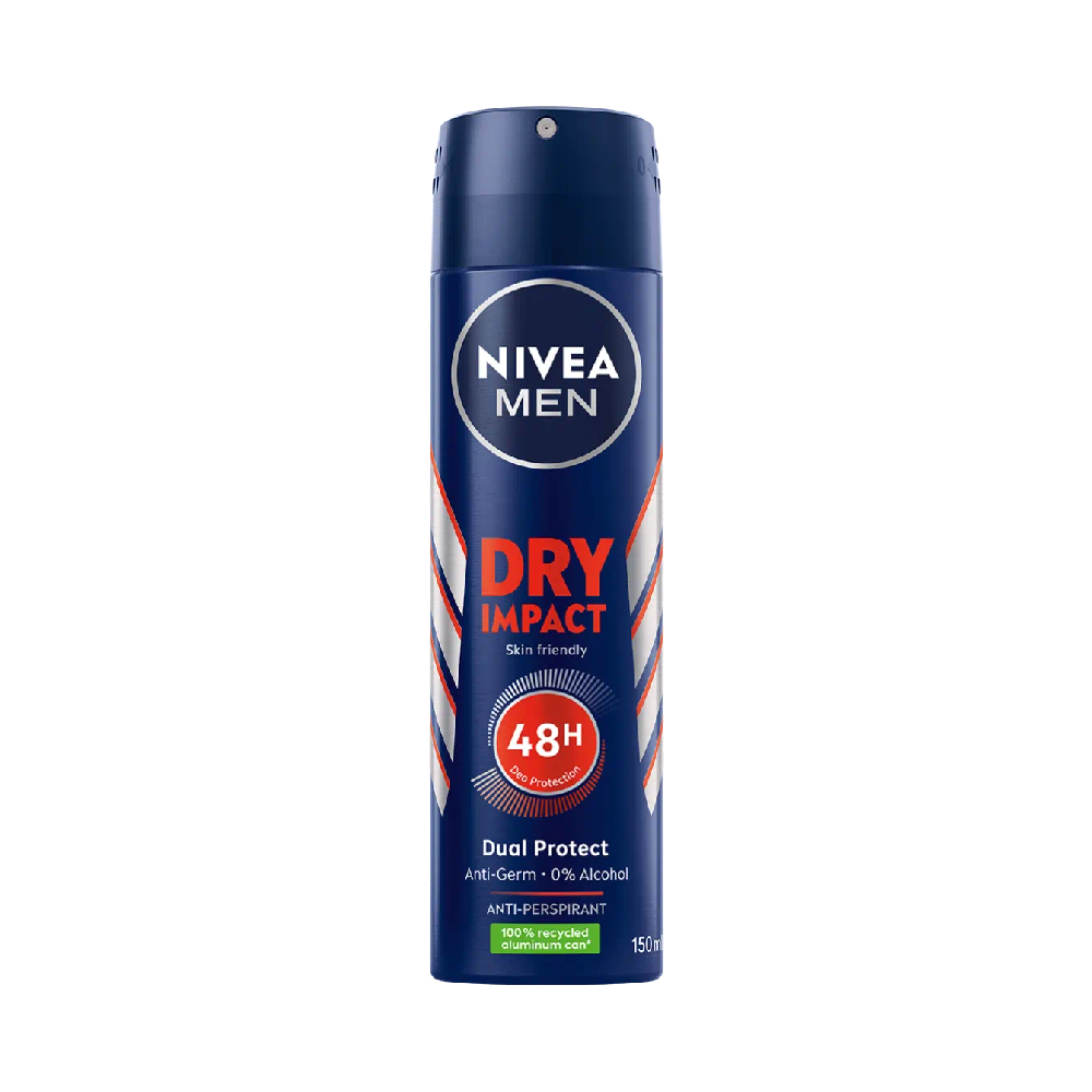 NIVEA MEN SPRAY DRY IMPACT DUAL PROTECT 72H 150 ML Default Title - MamasJan Grocery Nonfood