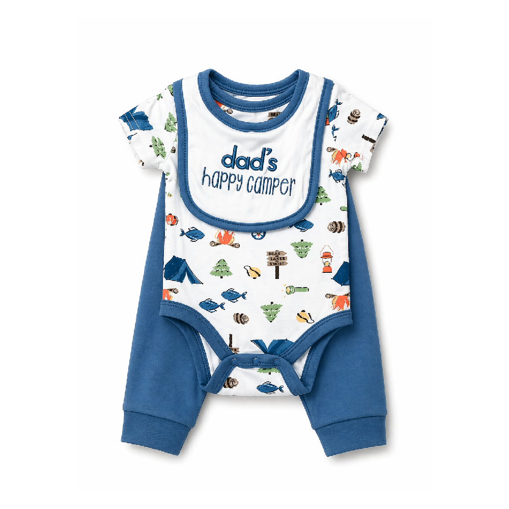 BOYS S/S 3PC BODY SUIT MZS-24 3-6M BP11214 Default Title - MamasJan KidsWear