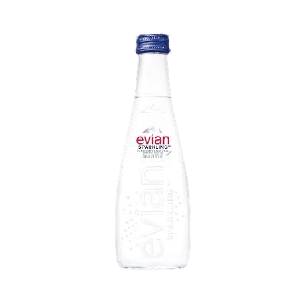 EVIAN MINERAL WATER SPARKLING GLASS BOTTLE 330 ML Default Title - MamasJan Grocery Food