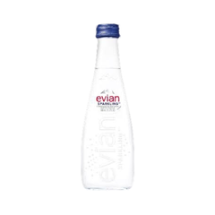EVIAN MINERAL WATER SPARKLING GLASS BOTTLE 330 ML Default Title - MamasJan Grocery Food