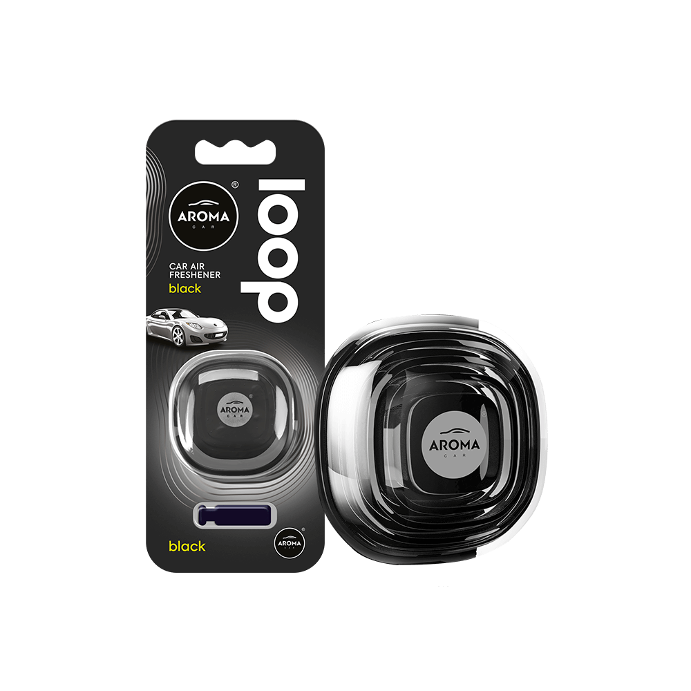 AROMA CAR AIR FRESHENER LOOP GEL BLACK Default Title - MamasJan Grocery Nonfood