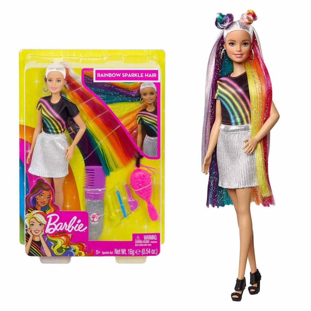 Fxn96 Barbie Doll Rainbow Hair Default Title - MamasJan Toys