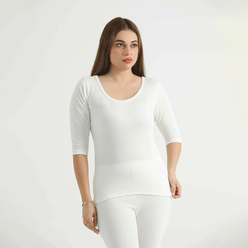 Belleza Lingerie Thermal Sleeve Shirt-White XXL - MamasJan Lingerie