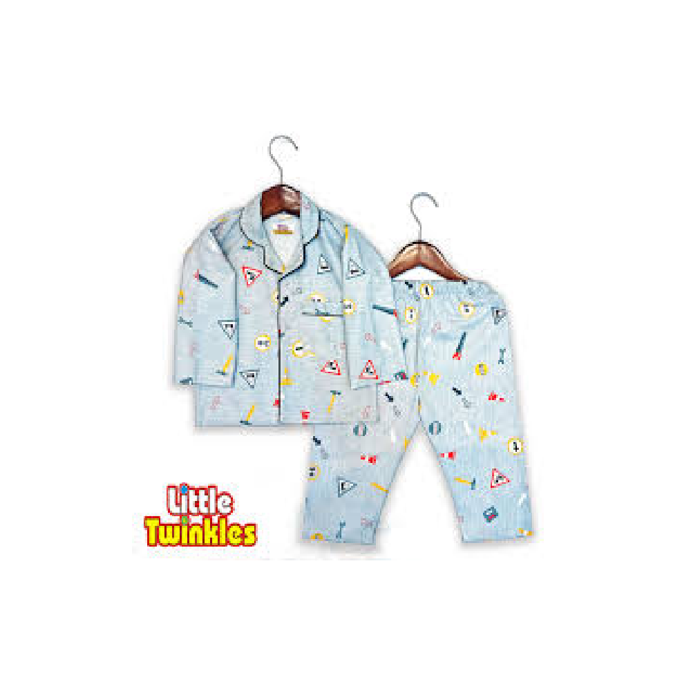 UNISEX L/S 2PC PAJAMA SUIT 500 L/W ZHS-26 3-4YEAR Y.T Default Title - MamasJan KidsWear