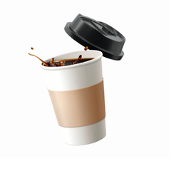 COFFEE CUP WITH LID IR 6PC HJ2010 Default Title - MamasJan Grocery Nonfood