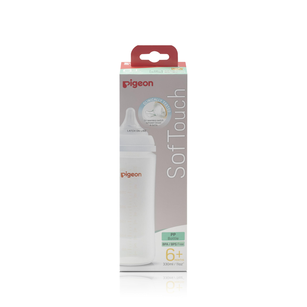 PIGEON FEEDING BOTTLE SOFT TOUCH 6M+ 330 ML 79454 Default Title - MamasJan Grocery Nonfood