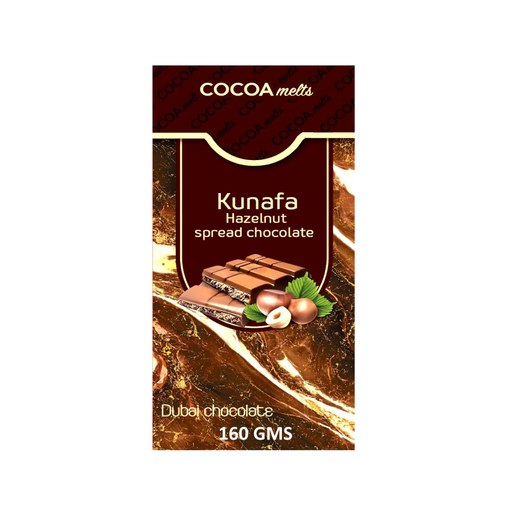 COCOA MELTS CHOCOLATE BAR DARK COFEE KUNAFA 160 GM Default Title - MamasJan Grocery