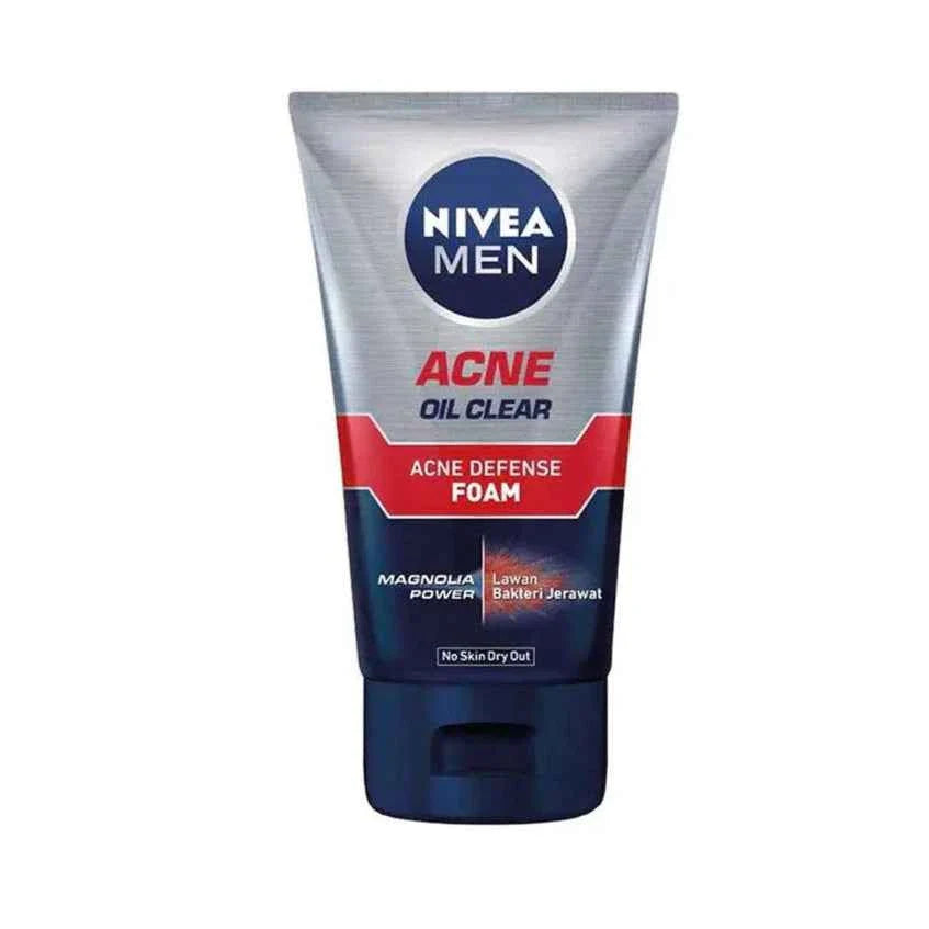 Nivea Face Wash Scrub Men Acne Defence Foam Magnolia Power Tube 100Ml