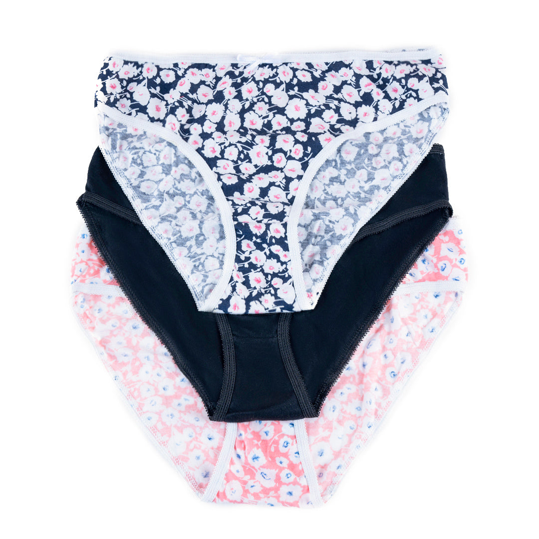 BELLEZA HIGH LEG 3 PACK PANTY PS-13 BLACK&PINK / XL - MamasJan Lingerie