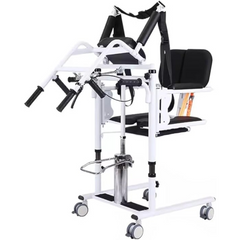 Hydraulic Patient Lift Transfer Chair Height Adjustable Sit To Stand Wheelchair With Soft Back And Seat 300Lb Capacity - The Healthcare Shop Pakistan