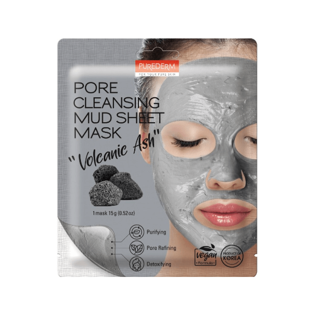 Purederm Pore Cleansing Mud Sheet Mask Volcanic Ash 1Pc Ads832