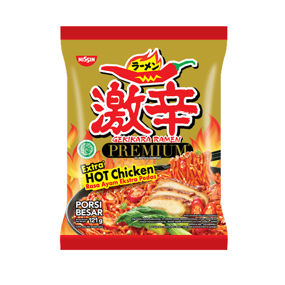 NISSIN GEKIKARA RAMEN NOODLES PREMIUM EXTRA HOT CHICKEN 121 Default Title - MamasJan Grocery