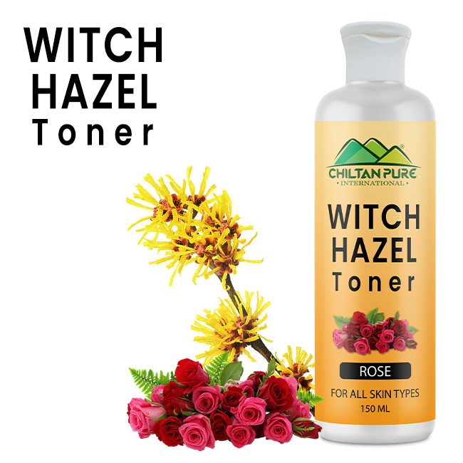 Witch Hazel Toner with Rose – Helps in Shrink Pores, Soothe Puffy Eyes & Improves Skin Tone, For All Skin Types